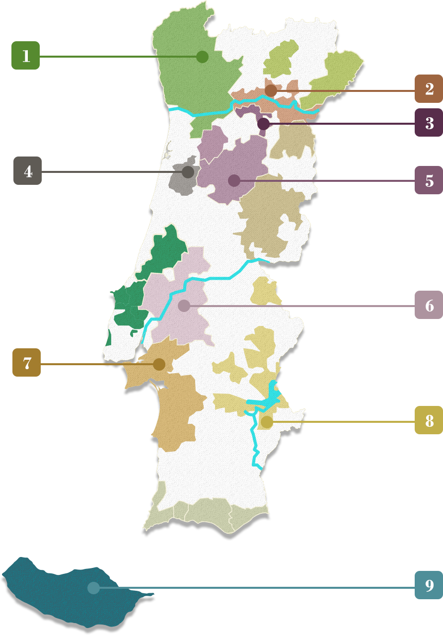 ポルトガル主要生産地マップ